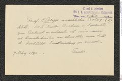 k.k. naturhistorisches Hofmuseum, Intendanzakten 1885-1896 (Hauer), Aktenzahl Z.171/1894, Seite 1